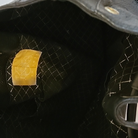 KOOBA Black Pebble Leather Ring Handle Purse Grommets Lined Excellent Condition - Picture 10 of 16